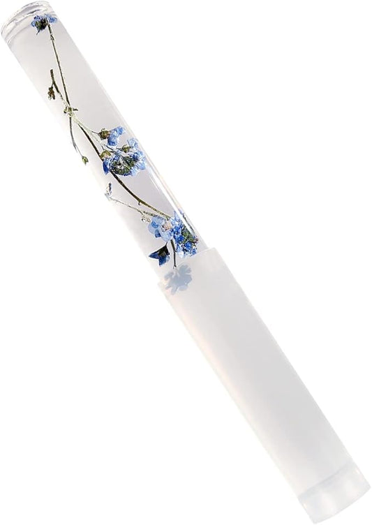 Singing Bowl Mallet Clear Acrylic Base Silicone Rubber Striker Mallet for Playing Quartz Crystal Singing Bowl with Bundle Pocket(Floral) - Bloomnest