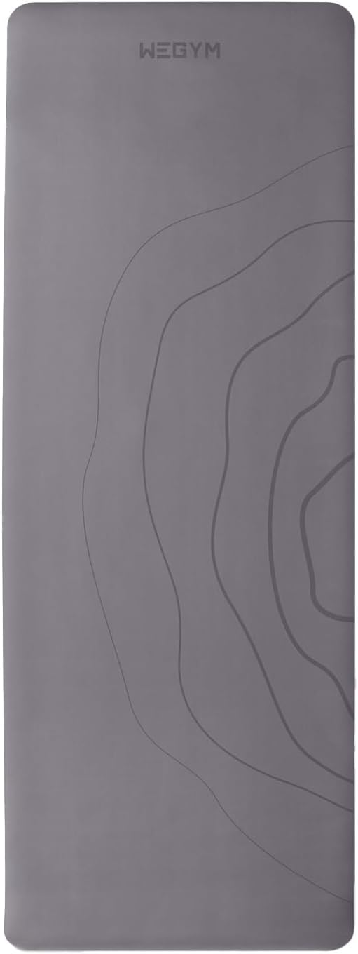 WeGym Yoga Mat, 4mm Cushioned Exercise Mat for Yoga, Pilates, Home Workouts - Anti Slip Polyurethane Suede Yoga Mat with Carrying Strap