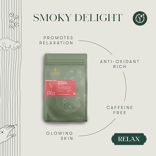 Luxmi Estates Rooibos Vanilla Organic Rooibos Tea (50 Tea Bags) Caffeine Free Tea Bags For Relaxing, Calming, and Stress Relief, With Certified Organic Herbal Tea - Bloomnest