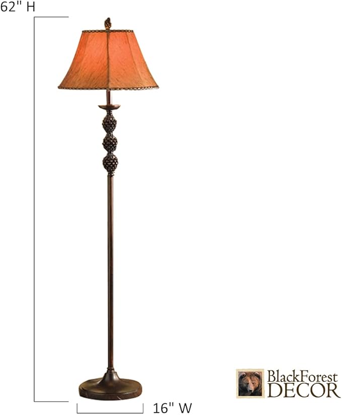 BLACK FOREST DECOR Rustic Lodge Floor Lamp - Pinegrove Standing Lamp for Home & Cabin Decor - Bloomnest