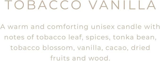 River Birch Candles Tobacco Vanilla Scented Candle | Premium, All-Natural, Non-Toxic, Soy Candles | 16oz 90 Hr Burn Time | Cozy Relaxing Gifts for Home - Bloomnest