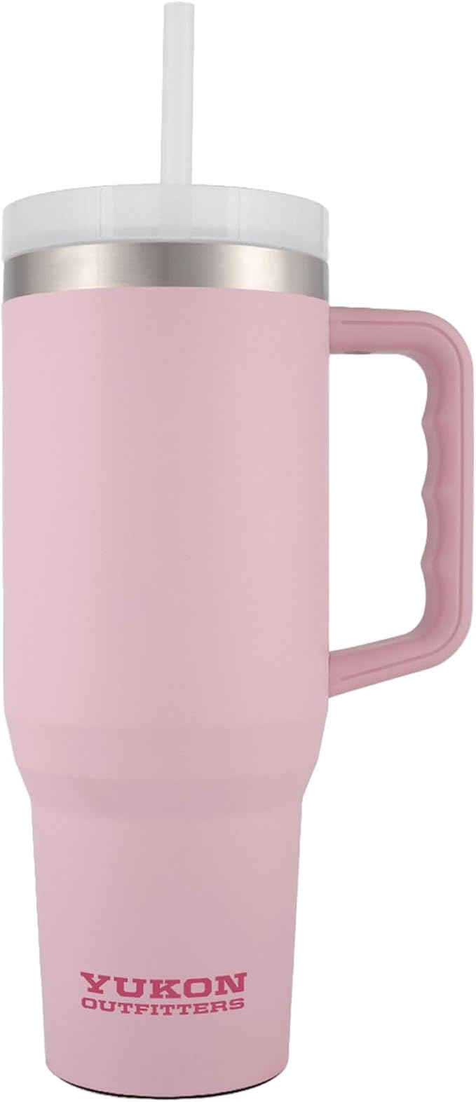 Yukon Outfitters Fit Forty 40oz Double Wall Vacuum Insulated Stainless Steel Tumbler with Reusable Straw & Ergonomic Handle | For Hot or Cold Beverage, Soft Pink - Bloomnest