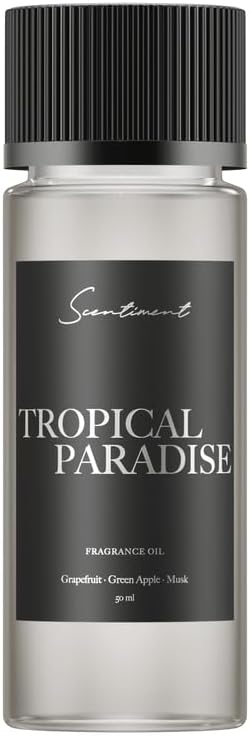 Scentiment Diffuser Oil - Tropical Paradise | Aromatherapy Fragrance Inspired by 5-Star Hotels | Luxurious Scent with Notes of Grapefruit, Green Apple, Musk (50 mL) Scentiment
