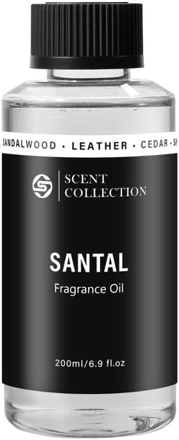 Luxury Hotel Scent Santal Diffuser Oil Waterless Essential Aromatherapy for Cold Air & Car Diffusers – Long Lasting Refill for Large Room & Home - Signature Sandalwood (200ml/6.76Fl oz) - Bloomnest