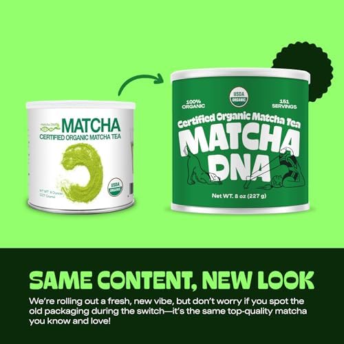 MATCHA DNA Certified Organic Matcha Green Tea Powder (8 oz TIN CAN) - Bloomnest
