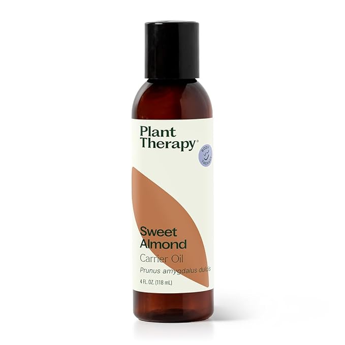 Plant Therapy Sweet Almond Oil - for Skin, Hair, Body, Face & Baby - Natural Moisturizer, Massage & Aromatherapy Carrier Oil 100% Pure, Cold Pressed California Almonds, Made in USA, 4 oz - Bloomnest