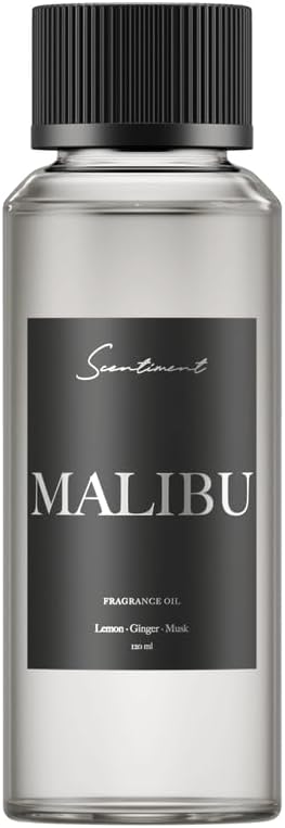 Scentiment Diffuser Oil- Malibu | Aromatherapy Home Fragrance | Inspired by Nobu® Hotel | Luxurious Scent with Notes of Lemon, Ginger, Musk (120 mL) - Bloomnest