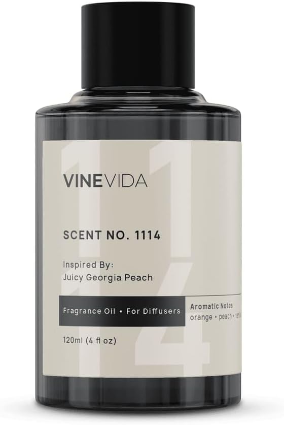 VINEVIDA [4 Fl Oz] Scent NO. 1114 Fragrance Oil for Cold Air Diffusers, Aromatic Notes of Peach, Orange Blossom, Honeysuckle & Vanilla Essential Oils for Diffuser Oil Refill & Air Freshener Spray - Bloomnest