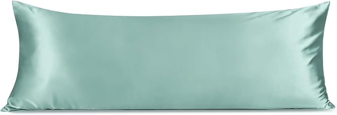 INFIIXSO Body Pillow Cover with Zipper, Luxury Mulberry Silk Body Pillow Case 20x54 Inches, Ultra Smooth and Soft Cooling Long Pillowcase, Gift for Women, Men(ICY Morn) - Bloomnest