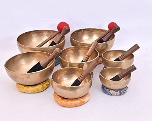 Chakra Healing Tibetan Singing Bowl-Hand Hammered Set of Seven Bowls - Bloomnest