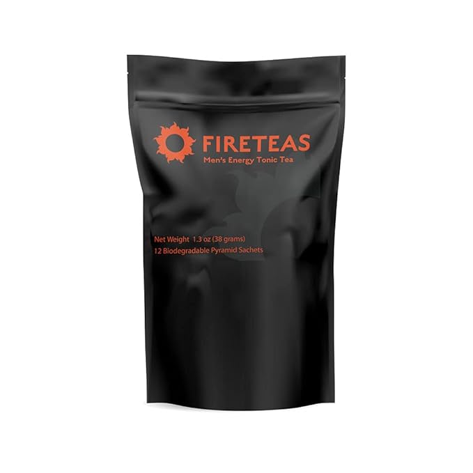 FIRE TEAS Men's Energy Tonic Tea - Gunpowder Green Tea, Cardamom, Cinnamon, Ginger, Saffron - Power Tea for Men- - Bloomnest