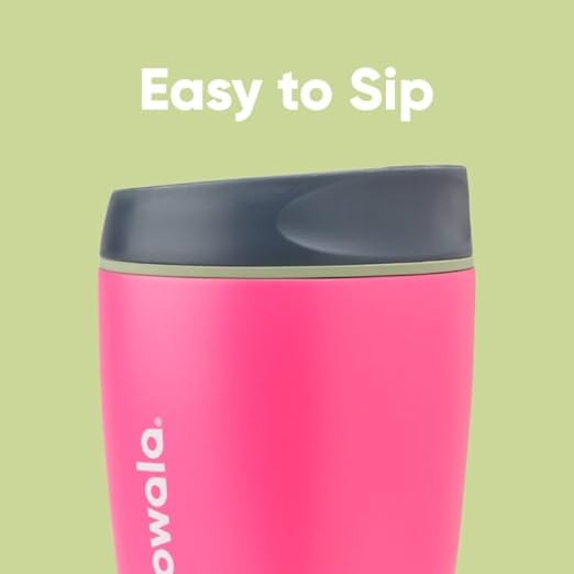 Owala SmoothSip Insulated Stainless Steel Coffee Tumbler, Reusable Iced Coffee Cup, Hot-Coffee Travel Mug, BPA Free, Perfect for Cappuccino, 10 oz, Pink (Watermelon Breeze) (Pack of 8) Owala