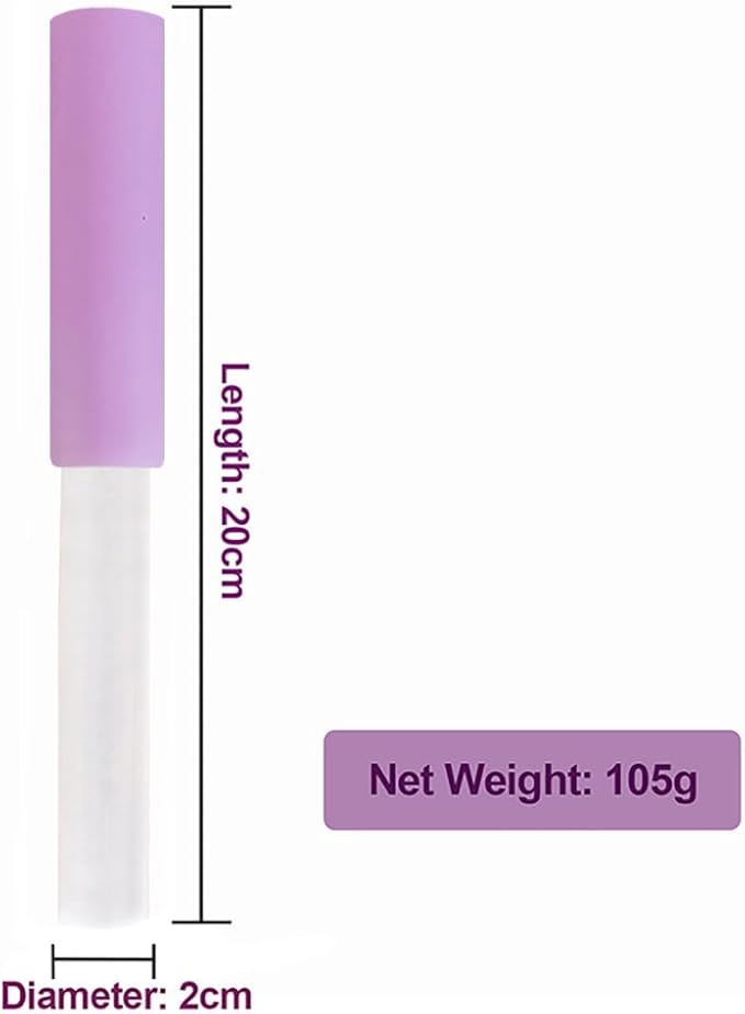 Singing Bowl Mallet Clear Solid Acrylic Base Rubber Striker Mallet for Playing Quartz Crystal Singing Bowls with Bundle Pocket(Purple) - Bloomnest