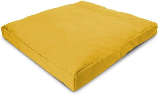 BEAN PRODUCTS MEDITATION CUSHION - Zabuton Meditation Pillows for Sitting on Floor, Yoga Cushion, Cotton Yoga Pillow, Zen Kneeling Prayer Pad- MADE IN USA - Standard 24x24x2, LHASSA GOLD - Bloomnest