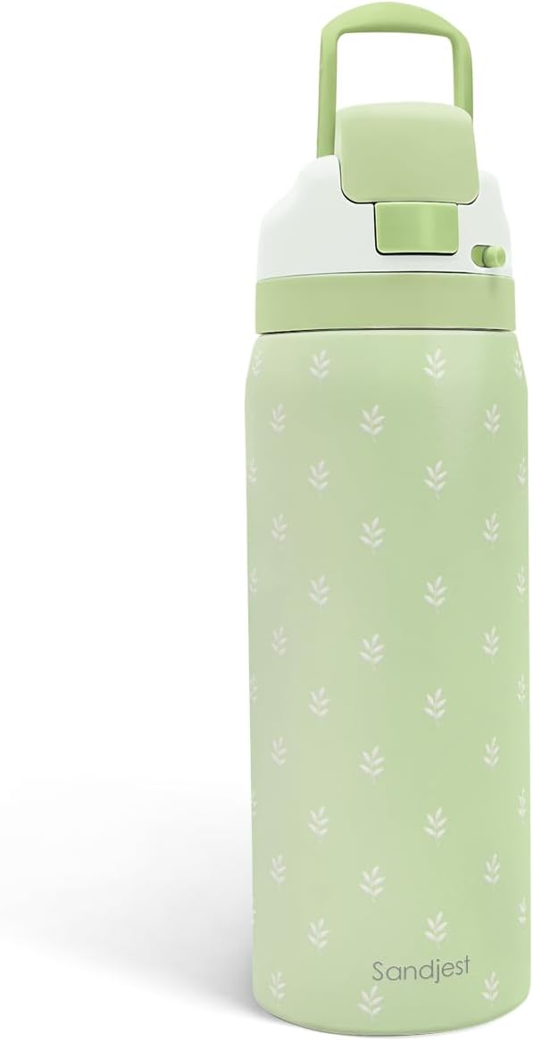 Botanical Insulated Stainless Steel Water Bottle with Straw for Sports and Travel, 32oz, Gifts for Women Girls Friends Teens Birthday Christmas - Bloomnest