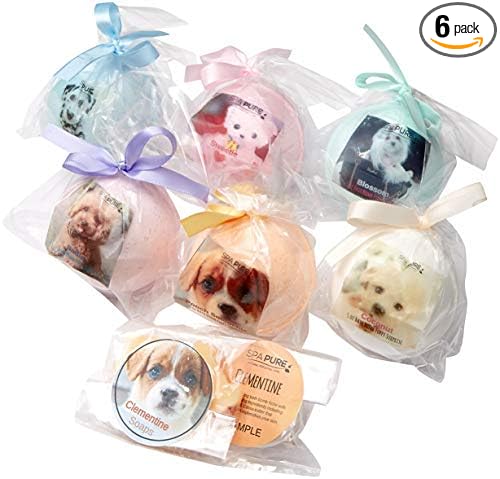 SPA PURE ADOPT-A-PUPPY: BATH BOMBS for kids with 6 ADORABLE XL bath bombs with surprise puppy inside, USA Made, Handmade, Natural Bath Bombs, Birthday Gift idea for Kids, Spa Parties - Bloomnest