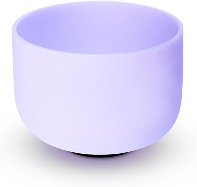 Hye-eun Purple Crystal Singing Bowls Set of 3, 432hz 8"B 10"F 12"C Frosted Quartz Chakra Sound Bowl with Beige Carrying Case for Sound Healing Yoga Meditation - Bloomnest