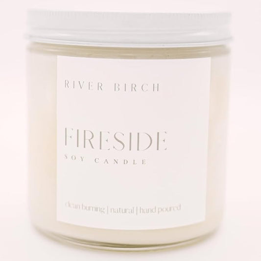 River Birch Candles Fireside Scented Candle | Premium, All-Natural, Non-Toxic, Soy Candles | 16oz 90 Hr Burn Time | Cozy Relaxing Gifts for Home - Bloomnest