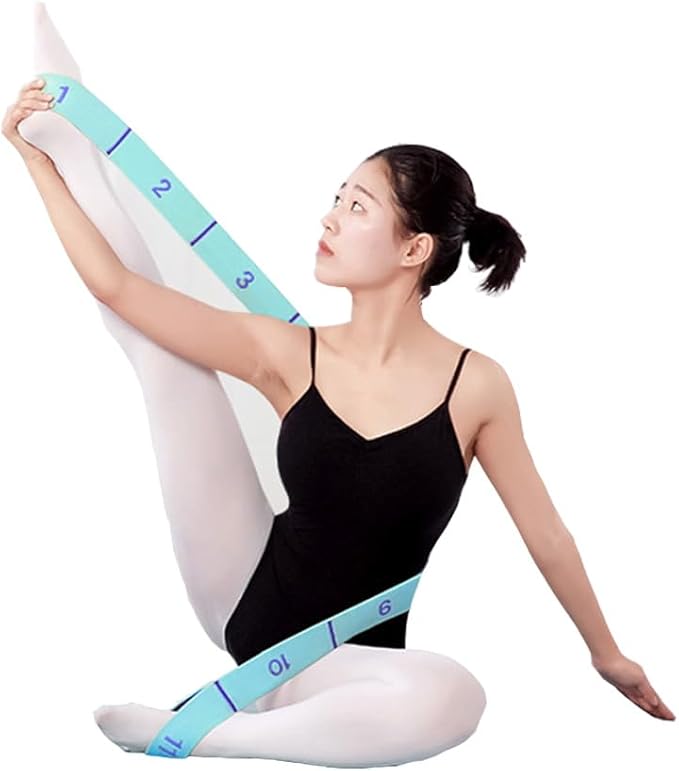11 Loops Stretch band - Yoga, Pilates, Ballet, and Physical Therapy Stretching strap for Flexibility, Leg Stretching, and Exercise - Durable Stretching equipment for Dance and Fitness - Bloomnest