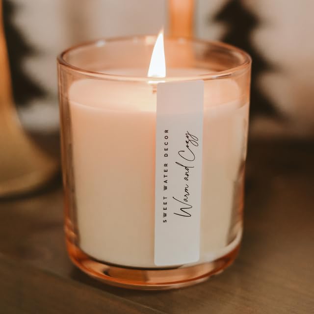 Sweet Water Decor Warm and Cozy Candle - Pine Cinnamon & Fir Winter Scented Soy Candles for Home - 12oz Sandstone Jar, 50+ Hour Burn Time, Made in The USA - Bloomnest