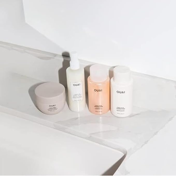 OUAI Thick Hair Shampoo & Conditioner Set, Travel Size - Moisturizing Shampoo & Conditioner - With Keratin, Marshmallow Root, Shea Butter & Avocado Oil - Sulfate, Paraben & Phthalate Free (3 Oz) - Bloomnest