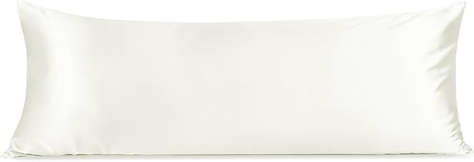 INFIIXSO Body Pillow Cover with Zipper, Luxury Mulberry Silk Body Pillow Case 20x54 Inches, Ultra Smooth and Soft Cooling Long Pillowcase, Gift for Women, Men(Cream) - Bloomnest