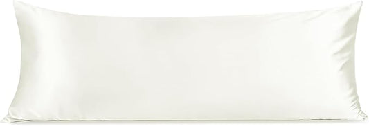 INFIIXSO Body Pillow Cover with Zipper, Luxury Mulberry Silk Body Pillow Case 20x54 Inches, Ultra Smooth and Soft Cooling Long Pillowcase, Gift for Women, Men(Cream) - Bloomnest