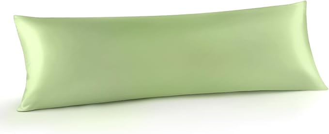 INFIIXSO Body Pillow Cover with Zipper, Luxury Mulberry Silk Body Pillow Case 20x54 Inches, Ultra Smooth and Soft Cooling Long Pillowcase, Gift for Women, Men(Sage Green) - Bloomnest