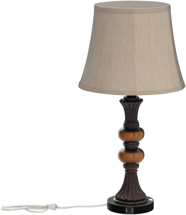 Set of 2 Touch Control Traditional Table Lamp, 27" H Bedside Lamps with 2 USB Charging Ports, 3-Way Dimmable Bronze Finish Large Nightstand Lamps with Bell Faux Silk Shade for Living Room, Bedroom - Bloomnest