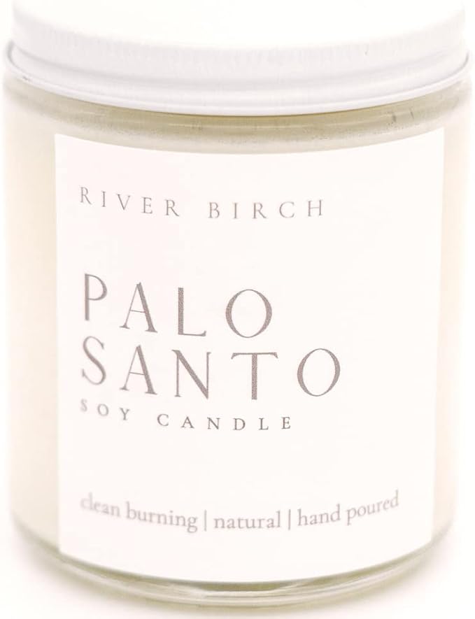 River Birch Candles Palo Santo Scented Candle | Premium, All-Natural, Non-Toxic, Soy Candles | 8.5oz 40 Hr Burn Time | Cozy Relaxing Gifts for Home - Bloomnest