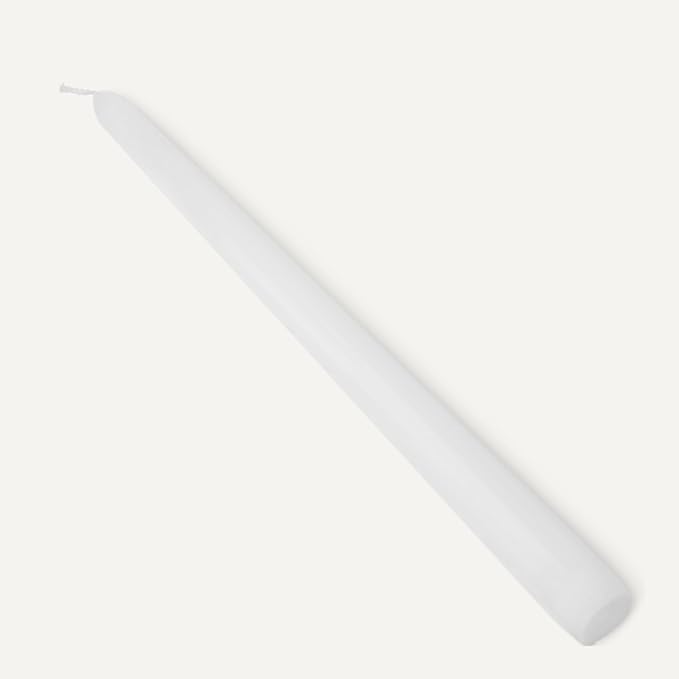 Amazon Basics Taper Candles, Unscented, Long Burning, Paraffin and Palm Wax with Cotton Wicks for Burning 7.5 Hours Time, Large, Pack of 12, Ivory - Bloomnest