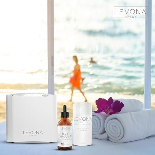 Levona Scent Essential Oils - Scents for Home, Hotel & Office Use - Perfect for Home Diffuser & Humidifiers - Aroma Fragrance Oil, Ideal for Massage, Relaxation, and Spa - Blue Tranquility, 120ml LEVONASCENT