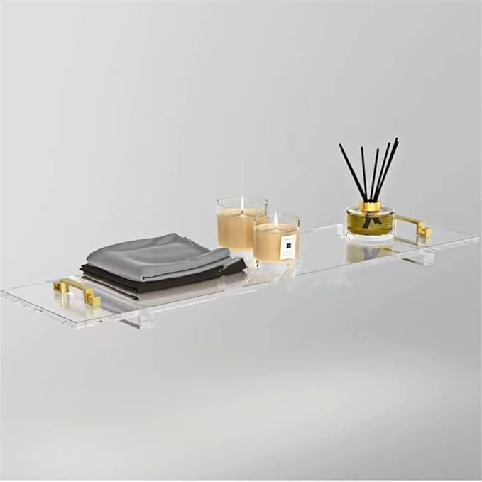 WANLIAN 33inch Luxury Bathtub Caddy Tray for Bathroom Bath tub Table Caddy Tray Shelf for Shower Storage Organizer tub Tray Accessories for Bath tub Table Caddy (Gold Handles) - Bloomnest