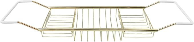 Stainless Steel Shower Tub Tray: European Style Extendable Bathtub Tray for Luxury Bath, Stainless Steel Over The Bathtub Rack for Bathroom Accessories - Bloomnest