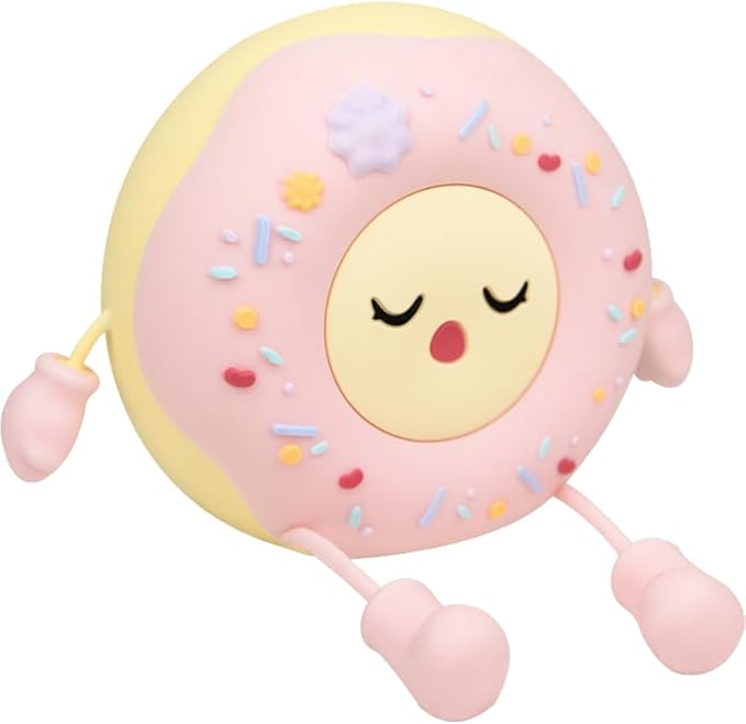 Cute Donut Night Light for Kids,Silicone Nursery Nightlight, Touch Control USB Rechargeable Lamps Breastfeeding Sweet Kawaii Dorm Room Decor Christmas Gift Baby Kids Girls Teens,Pink - Bloomnest