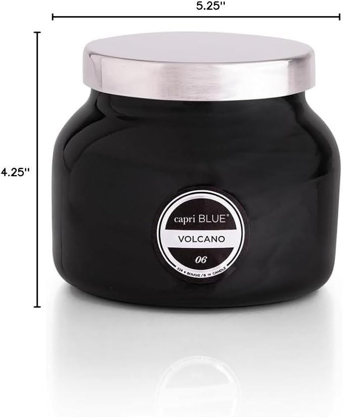 Capri Blue Volcano Scented Candles - Luxury Glass Jar Candles for Home Scented with Tropical Fruit & Sugared Citrus - Soy Wax Blend - Capri Blue Volcano - Black Color (8 oz) - Bloomnest