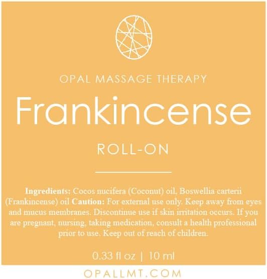 Premium Essential Oil Roll On Opal Massage Therapy 100% Natural & Pure 10 ML Roll On, Keep it Simple, Keep it Natural and Enjoy The Benefits (Frankincense) - Bloomnest