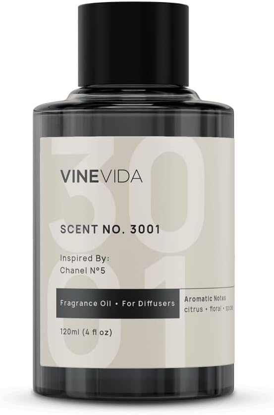 VINEVIDA [4 Fl Oz] Scent NO. 3001 Fragrance Oil for Cold Air Diffusers, Aromatic Notes of Citrus Floral Spices, Essential Oils for Diffuser Oil Refill & Air Freshener Room Spray - Bloomnest