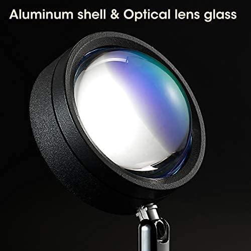 Balkwan Sunset Lamp Projection Rotation Rainbow Projection Lamp Led Romantic Visual Led Light Network Red Light with USB Modern Floor Stand Night Light Living Room Bedroom Decor (Rainbow Purple) - Bloomnest