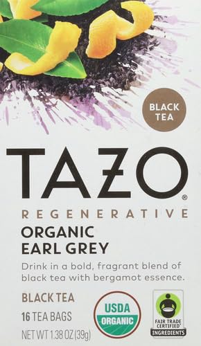 TAZO Organic Earl Grey Tea Bags,Black-tea with Caffeine,16 Tea Bags,(Pack of 2) - Bloomnest