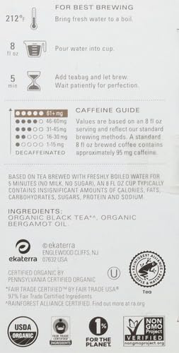 TAZO Organic Earl Grey Tea Bags,Black-tea with Caffeine,16 Tea Bags,(Pack of 2) - Bloomnest