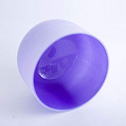 Purple Colored Frosted B Note Crown Chakra Quartz Crystal Singing Bowl 8 inch mallet and o-ring included - Bloomnest