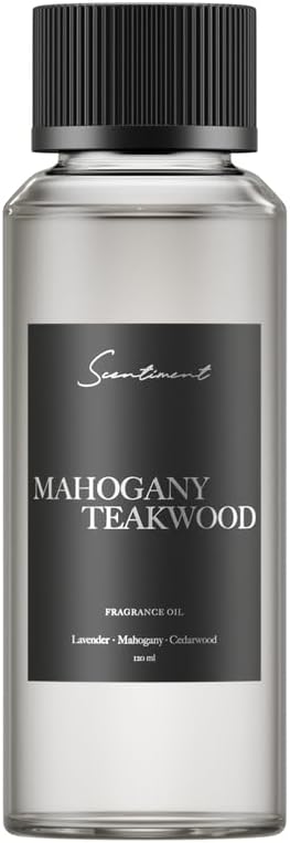 Scentiment Diffuser Oil - Mahogany Teakwood | Aromatherapy Home Fragrance | Luxurious Scent with Notes of Lavender, Mahogany, Cedarwood (120ml) - Bloomnest