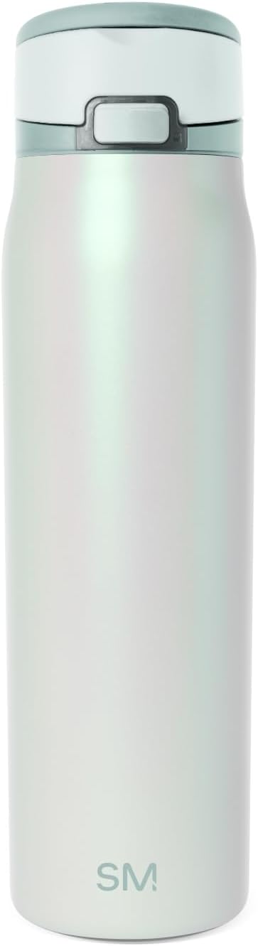 Simple Modern Mesa Loop Water Bottle with Covered Straw and Handle | 30oz Cup Holder Friendly Insulated Stainless Steel Bottles for Travel, Sports and School | Spring Air Pearl SimpleModern