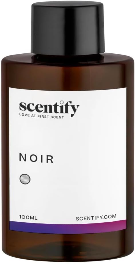 Scentify Noir Aroma Oil Refill Scent for Oil Diffusers - Bergamot, Bay Leaf, Vetiver, Cedar, Musk Scents - Luxurious Relaxing Aromatherapy Diffuser Fragrance 100ml, 3.38 oz Scentify