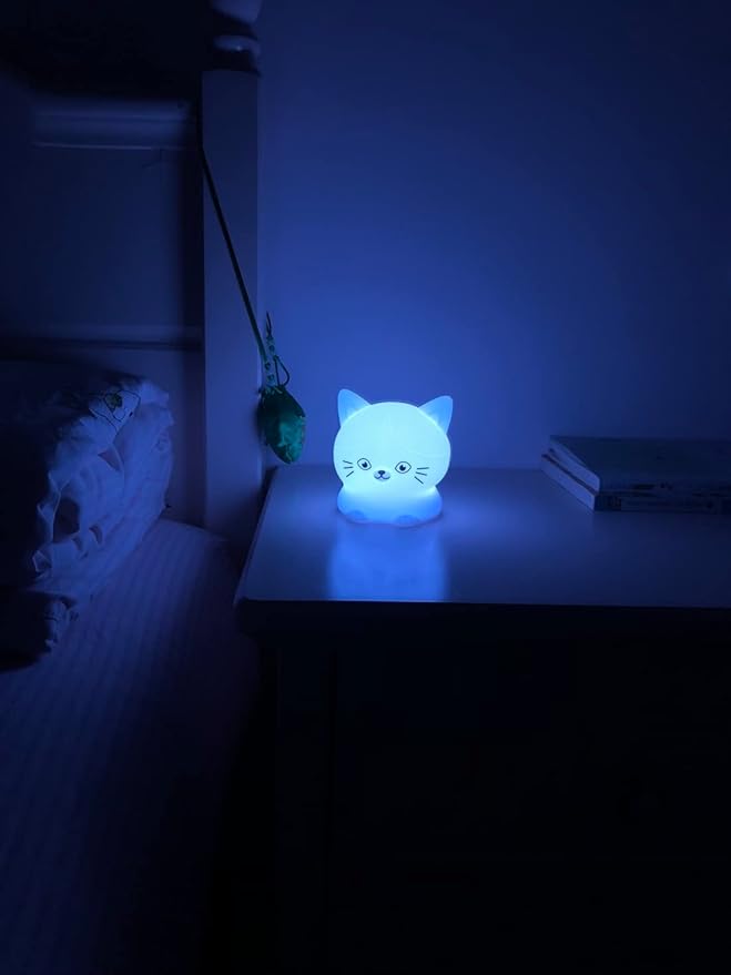 Cat Night Lights Children's Room Lighting, Toddler Bedroom Sleep Lights Bedside lamp - 9 Colors Lamps Room Decor for Toddlers/Boys/Girls/Adults/Bedroom/Bathroom/Outdoor/Camping - Medium - Bloomnest