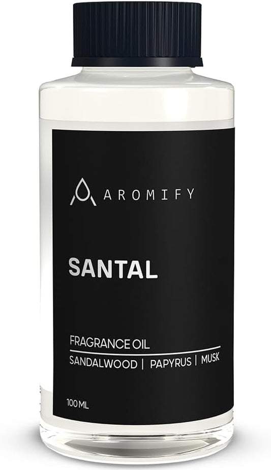 Santal Diffuser Oil, 3.3 Fl Oz, 100 mL, Diffuser Fragrance Oil for Home, Bathroom & Office, Aromatherapy Blend of Natural Essential Oil, Sandalwood & Musk Scent. - Bloomnest