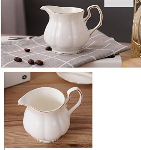fanquare 15 Pieces Simple White English Ceramic Tea Sets,Tea Pot,Bone China Cups Without Metal Holder,Matching Spoons,Afternoon Tea Set Service Coffee Set - Bloomnest