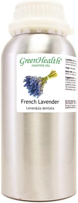 GreenHealth French Lavender Essential Oil – 16 fl oz (473 ml) – 100% Pure & Uncut – Aluminum Bottle w/Plug Cap – French Lavender Oil for Diffusers, Aromatherapy, Candles, Soaps & DIY - Bloomnest