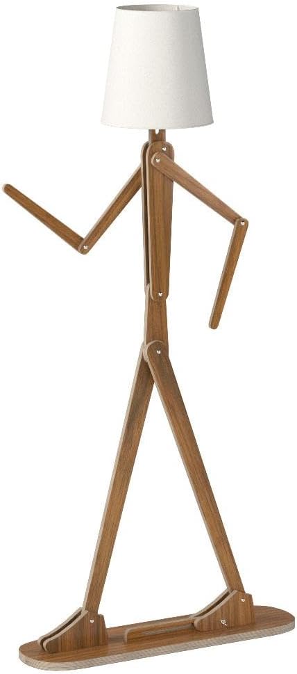 Cool Tall Floor Lamp Decorative Reading Standing Wood Swing Arm Wood Lighting for Corner Kids Boys Girls Bedroom Living Room Home Improvement Office Farmhouse - with LED Bulb (Walnut) - Bloomnest